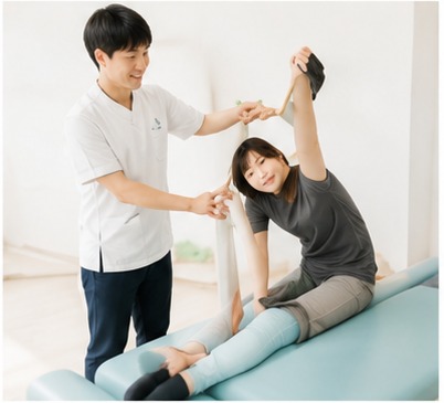 肩のリハビリを受ける患者
